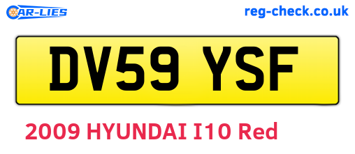 DV59YSF are the vehicle registration plates.