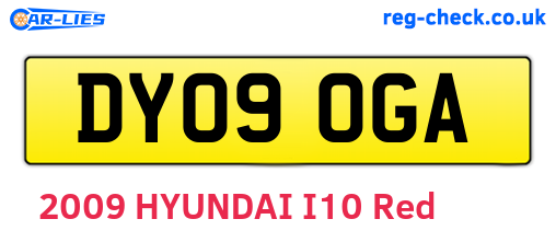 DY09OGA are the vehicle registration plates.