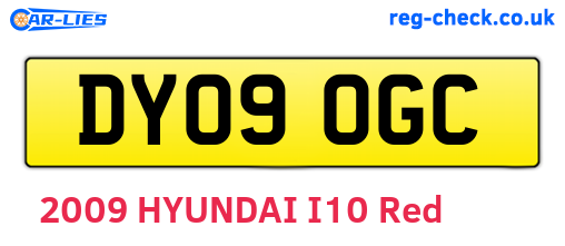 DY09OGC are the vehicle registration plates.