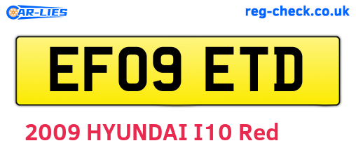 EF09ETD are the vehicle registration plates.