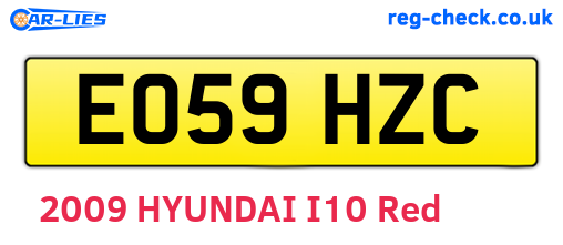 EO59HZC are the vehicle registration plates.