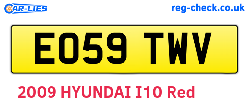 EO59TWV are the vehicle registration plates.