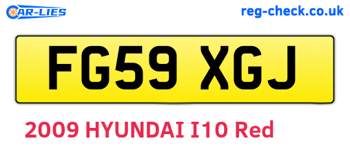 FG59XGJ are the vehicle registration plates.