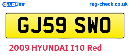 GJ59SWO are the vehicle registration plates.