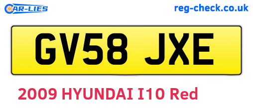 GV58JXE are the vehicle registration plates.