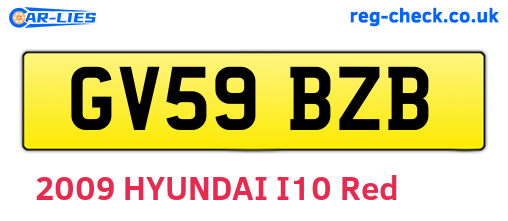 GV59BZB are the vehicle registration plates.