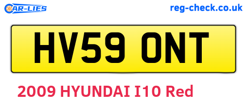 HV59ONT are the vehicle registration plates.