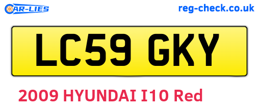 LC59GKY are the vehicle registration plates.