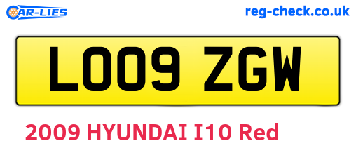 LO09ZGW are the vehicle registration plates.