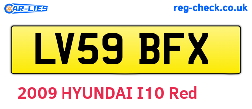 LV59BFX are the vehicle registration plates.