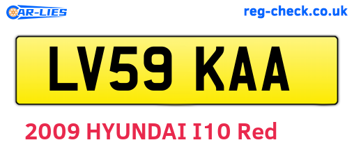 LV59KAA are the vehicle registration plates.