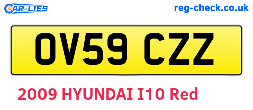 OV59CZZ are the vehicle registration plates.