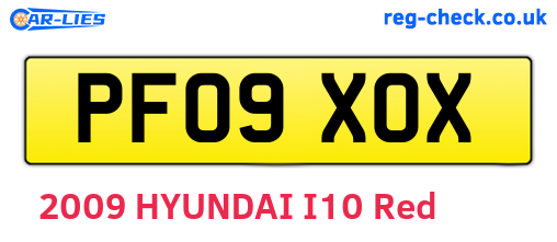PF09XOX are the vehicle registration plates.
