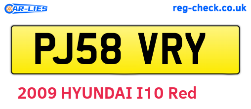 PJ58VRY are the vehicle registration plates.