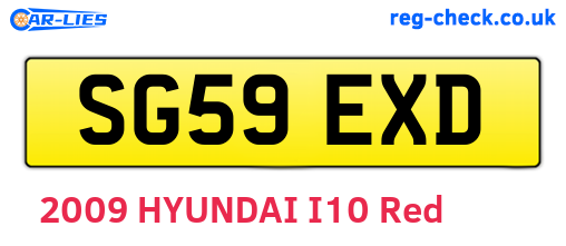 SG59EXD are the vehicle registration plates.