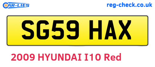 SG59HAX are the vehicle registration plates.