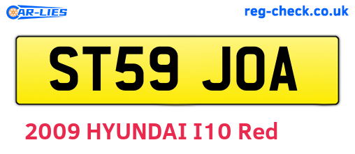 ST59JOA are the vehicle registration plates.