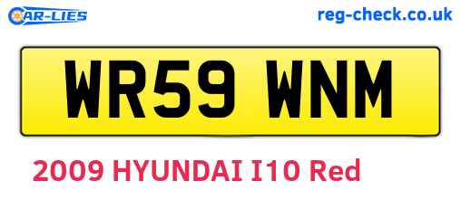 WR59WNM are the vehicle registration plates.