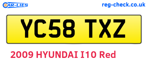 YC58TXZ are the vehicle registration plates.