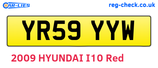 YR59YYW are the vehicle registration plates.