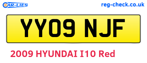 YY09NJF are the vehicle registration plates.