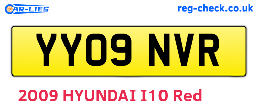YY09NVR are the vehicle registration plates.