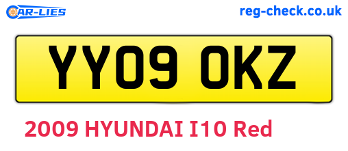 YY09OKZ are the vehicle registration plates.
