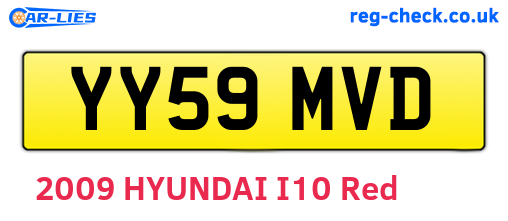 YY59MVD are the vehicle registration plates.