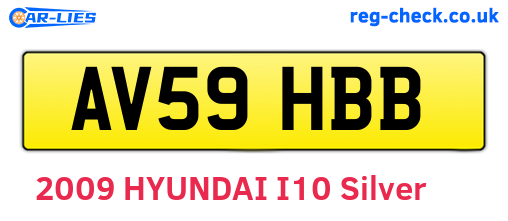 AV59HBB are the vehicle registration plates.