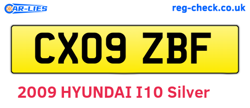 CX09ZBF are the vehicle registration plates.