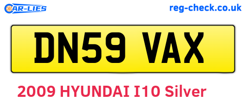 DN59VAX are the vehicle registration plates.