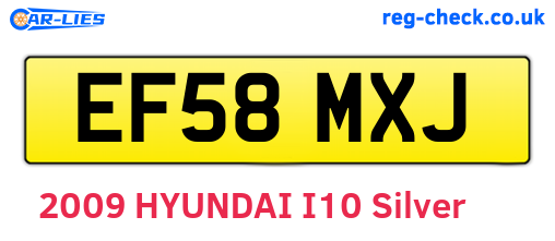 EF58MXJ are the vehicle registration plates.
