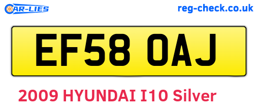 EF58OAJ are the vehicle registration plates.