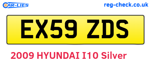 EX59ZDS are the vehicle registration plates.