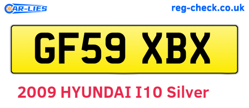 GF59XBX are the vehicle registration plates.
