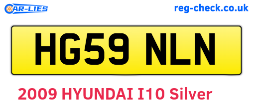HG59NLN are the vehicle registration plates.