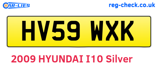 HV59WXK are the vehicle registration plates.