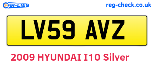 LV59AVZ are the vehicle registration plates.