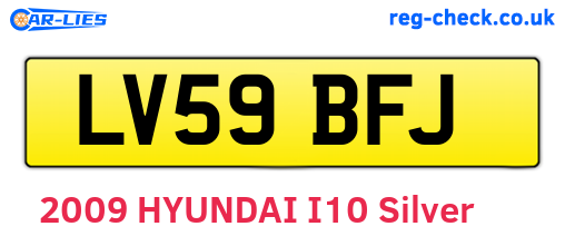 LV59BFJ are the vehicle registration plates.