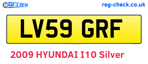 LV59GRF are the vehicle registration plates.