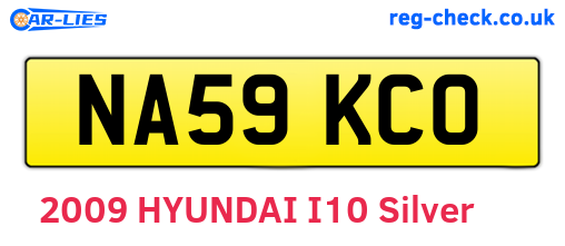 NA59KCO are the vehicle registration plates.