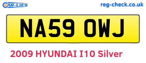 NA59OWJ are the vehicle registration plates.