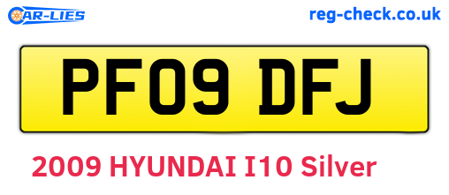 PF09DFJ are the vehicle registration plates.