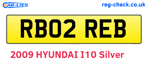 RB02REB are the vehicle registration plates.