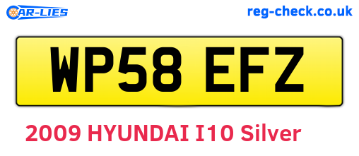 WP58EFZ are the vehicle registration plates.