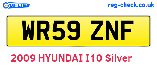 WR59ZNF are the vehicle registration plates.