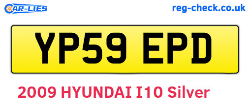 YP59EPD are the vehicle registration plates.