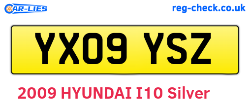 YX09YSZ are the vehicle registration plates.