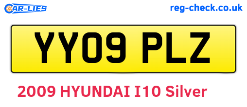 YY09PLZ are the vehicle registration plates.
