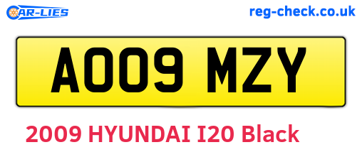 AO09MZY are the vehicle registration plates.